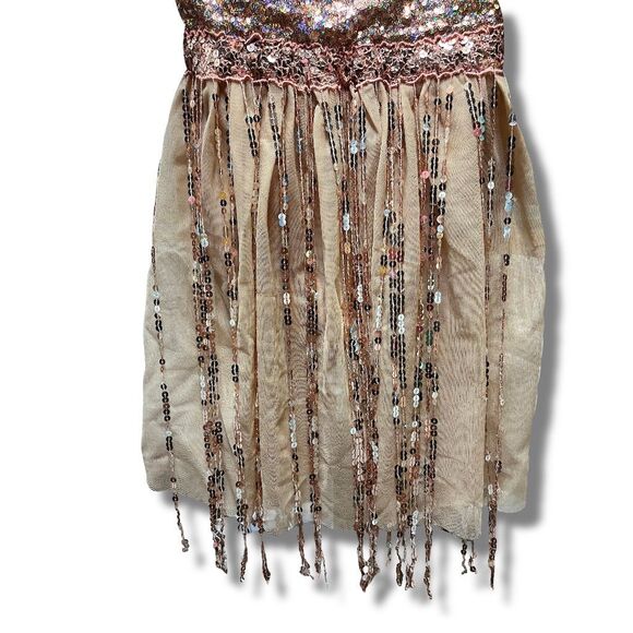 Weismann Sequin Fringe Dress Sparkly Tassel Bodysuit for Dance Performance M - Picture 2 of 9
